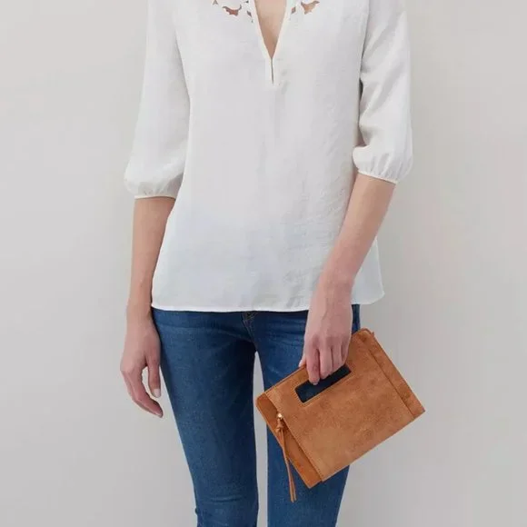 NWT New Hobo Ace Clutch Whiskey Leather Retired Rare